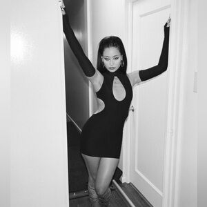 AKNA Damien Black Mock Neck Cutout Keyhole Sexy Mini Dress S Euphoria